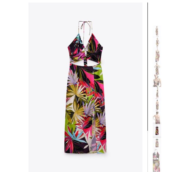 TROPICAL PRINT CUT OUT DRESS Size M NEW WITH TAG! - Picture 10 of 12